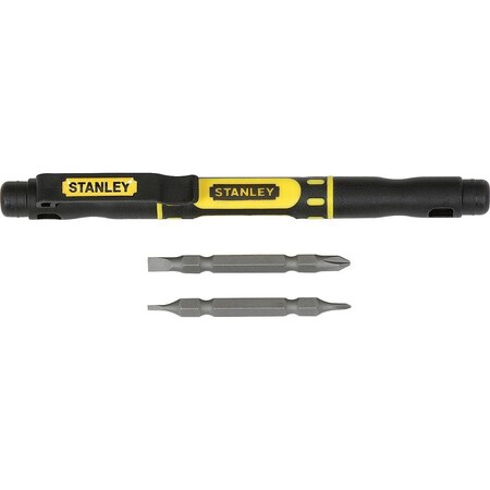 Bostitch 4-in-1 Pocket Screwdriver, Slip Resistant, Black/Yellow BOS66344